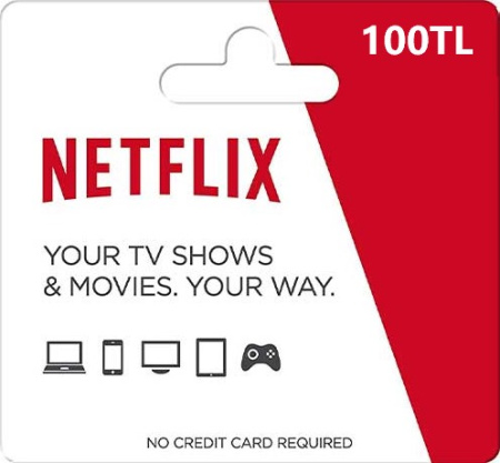 Карта пополнения Netflix 100 TL (Турция)