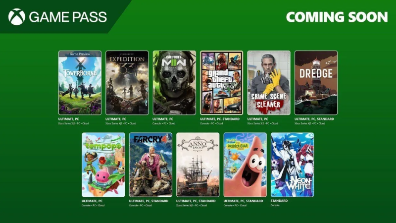 Xbox Game Pass в апреле 2025 года: Clair Obscur: Expedition 33, GTA V, Call of Duty и многое другое!