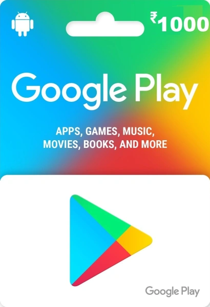 Карта пополнения Google Play 1000 Рупий