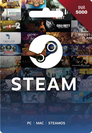 Карта пополнения Steam 5000 Рупий