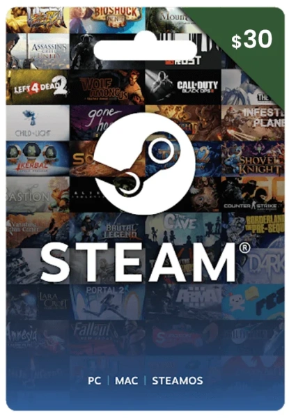 Карта пополнения Steam 30 Долларов