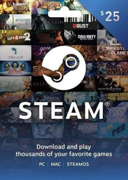 Карта пополнения Steam 25 USD