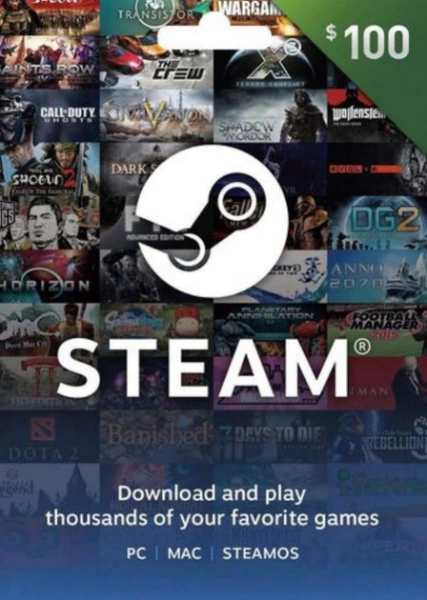 Карта пополнения Steam 100 Долларов