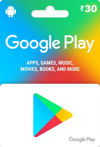 Карта пополнения Google Play 30 Рупий