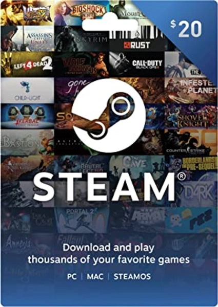 Карта пополнения Steam 20 USD